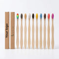 Custom Logo Sustainable Bamboo Toothbrush Ergonomic Wholesale Eco Friendly Soft Bristle Wooden Tooth Brush Pack Charcoal Adult