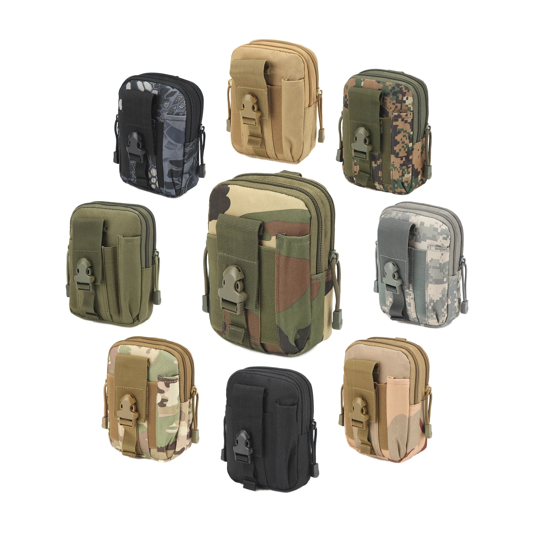 Traveling Sports Messenger Waist Bag Punch Mobile Bag Pouch Running Hiking Camping Hunting Riding Tactical Belt Molle Bag