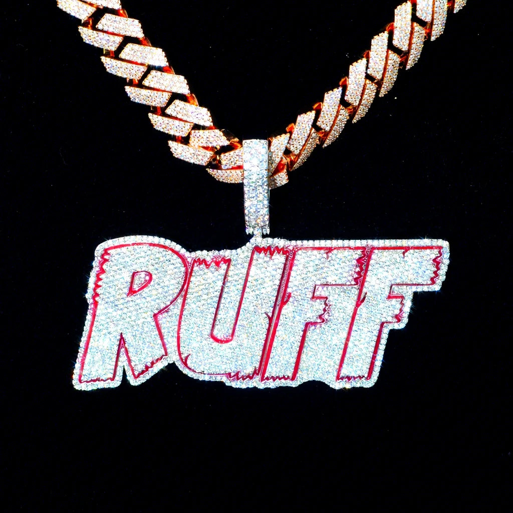 Custom Moissanite Name Pendant Hip Hop Style Round Brilliant Cut Gold Plated 925 Silver Vvs Moissanite Pendant