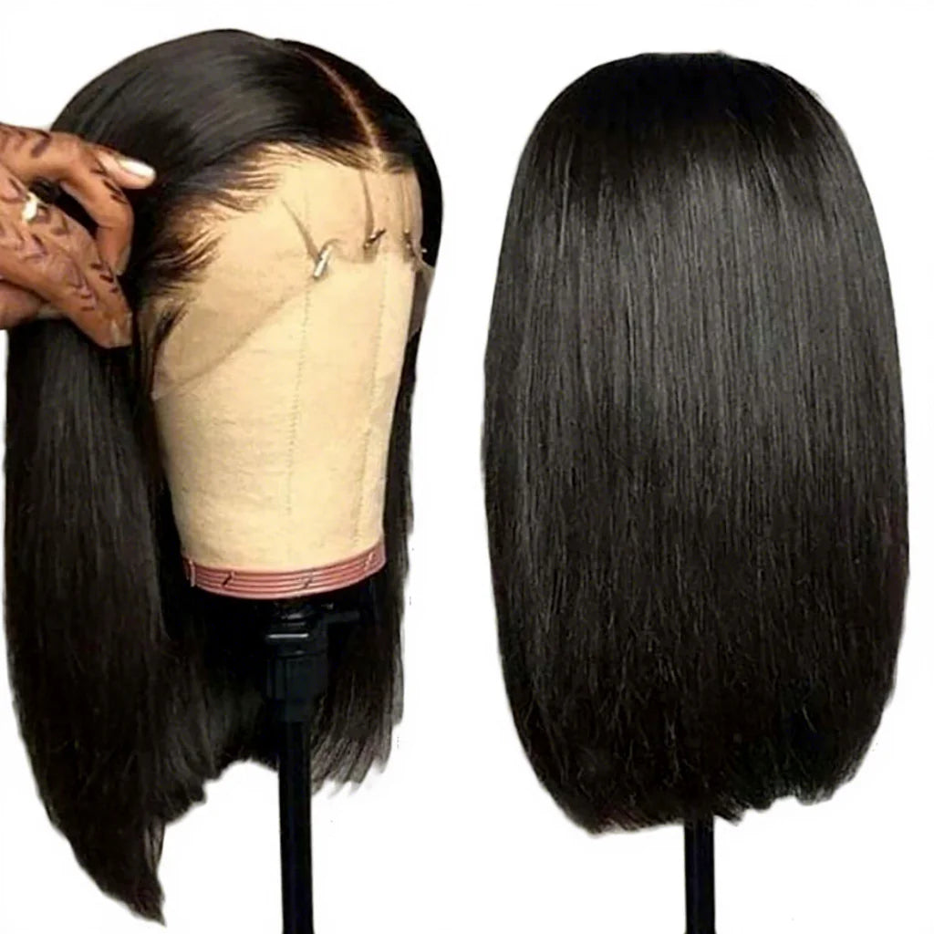 Brazilian Human Hair 13*4 Lace Frontal Wig Virgin Brazilian Hair Lace Front Wig 100% Human Hair Pre Plucked 4*4 Closure bob Wig