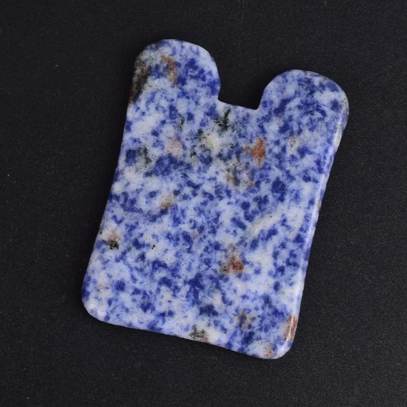 DIY square Shape Beauty Scraping Therapy Tool Natural Stone Massager Blue Spots jasper Chin Face Massage Tool