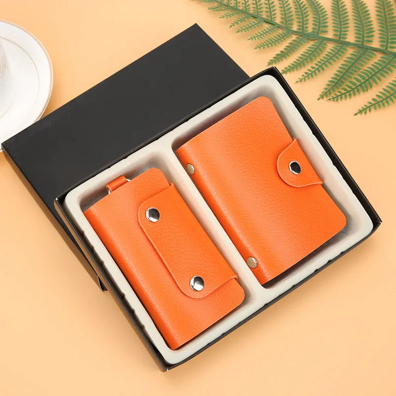 Custom 24 Bits Candy Pattern PU Button Credit Card Holder Business Bank Card Pocket Large Capacity Card Cash Storage Clip