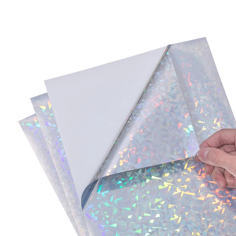 Inkjet Adhesive Sticker Factory Customized A3 A4 Sheet Roll Holographic Waterproof Sticker for Craft and Candle Use