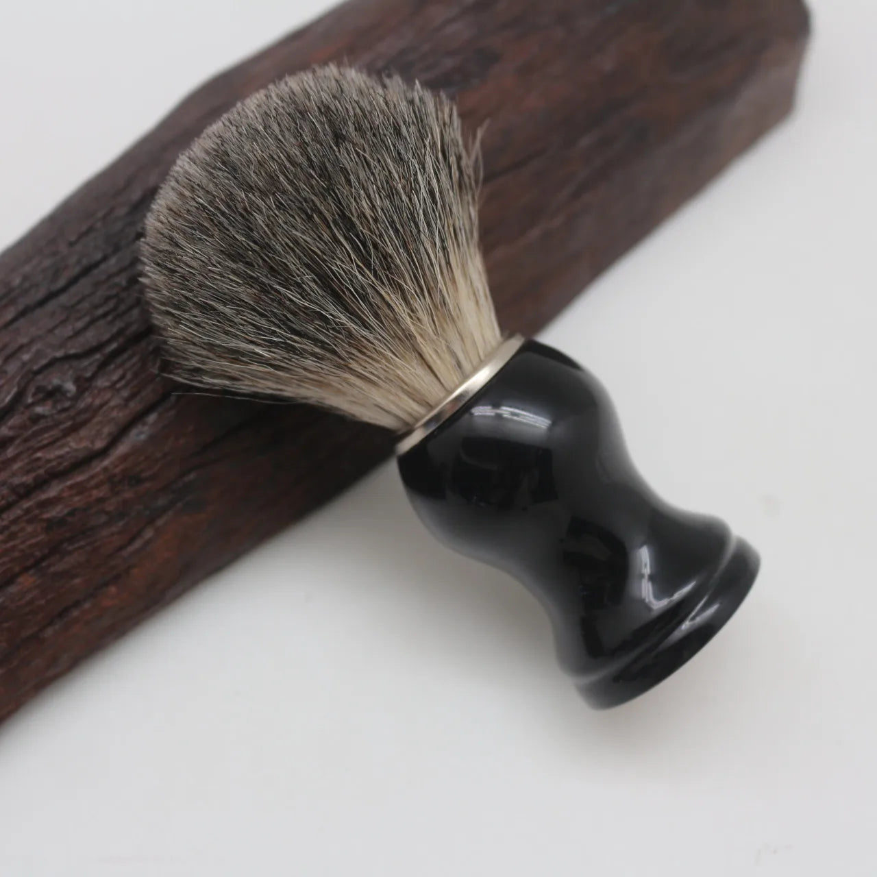 Badger Hair Well Lathering Shaving Brush Long Loft Dense Bristles Black Men's Badger Shaving Brush with Ring