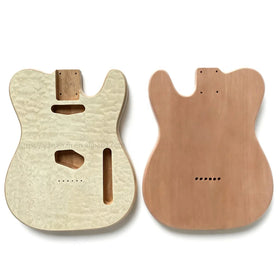 Alder Electric Guitar Body Undone Replacement Unfinished TL Guitar Body with Quilted Flame Veneer