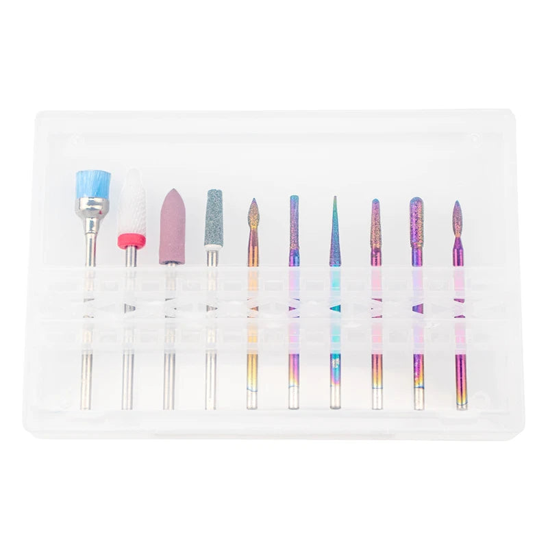 Multi-function Nail Drill Bits for Removing Gel Nail Portable Tungsten Carbide Diamond Ceramic Bits Set for Nail Art Use