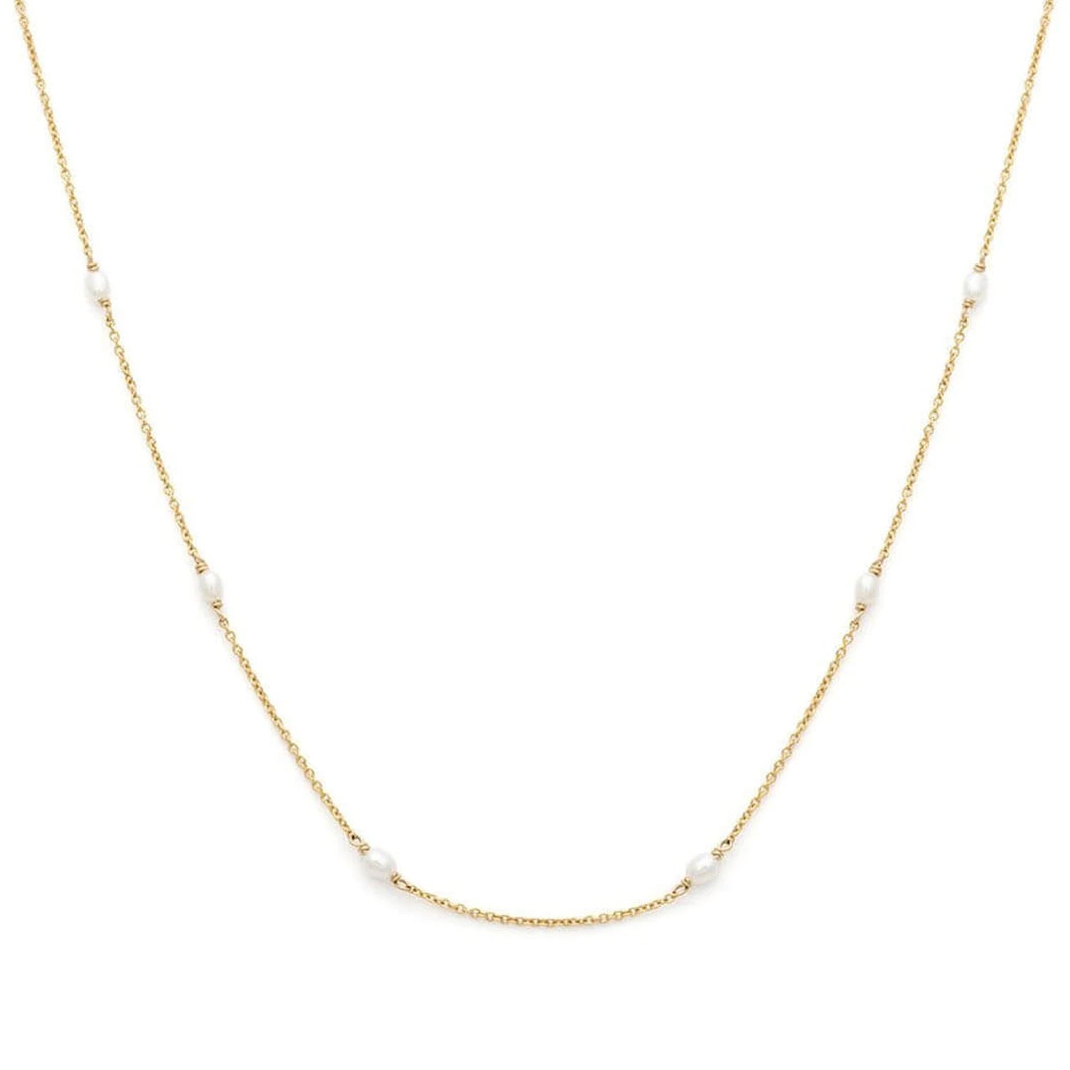 Modern Floating Freshwater Pearl Necklace Designs Dainty Silver Choker Necklace Layered Necklace