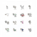 European and American Women 18K Gold Plated Piercing Bone Nail Micro-Inset Zircon Screw Ball Sleep Free Brass Ear Stud for Women