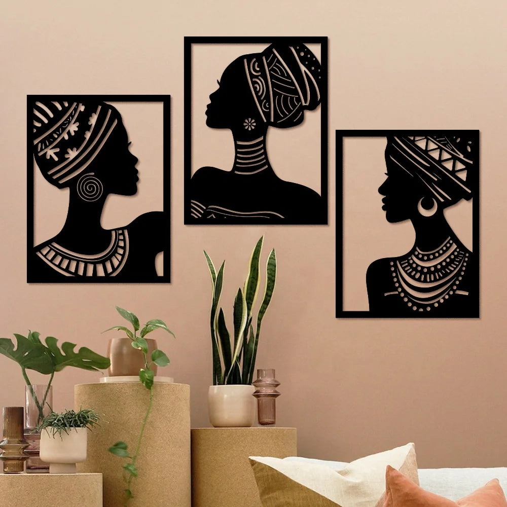 Good Price African Woman Face Body Modern Design Wooden Wall Art Living Room Bedroom Decor