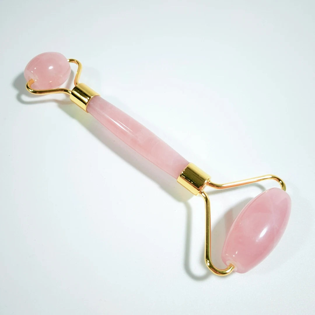 Rose Quartz Gem Jade Roller & Gua Sha Face Roller Facial Beauty Roller Skin Care Tools