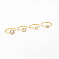 Joolim Jewelry 18K Gold Plated Fine Linellae Stainless Steel Zirconia Rings for Women Tarnish Free & Waterproof