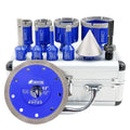 11PCS 5/8''-11 Vacuum Brazed Diamond Core Drill Bits Saw Blade Set Tile Diamond Hole Saw Kit for Granite Marble Drilling Tools