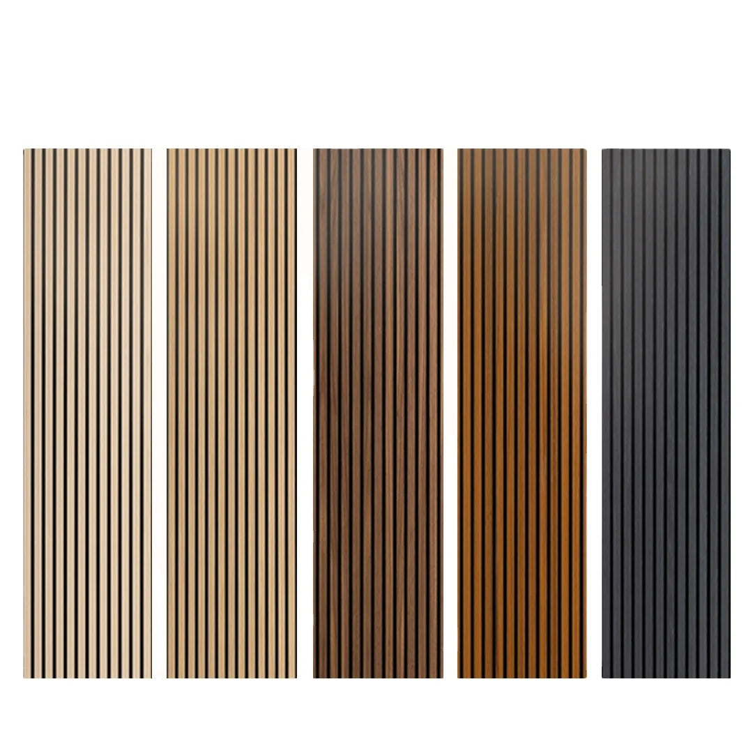 KASARO Akupanel Smoke Oak  Wooden Slat Wall Panels Akustik Panel for Home Decoration Curved Acoustic Panel