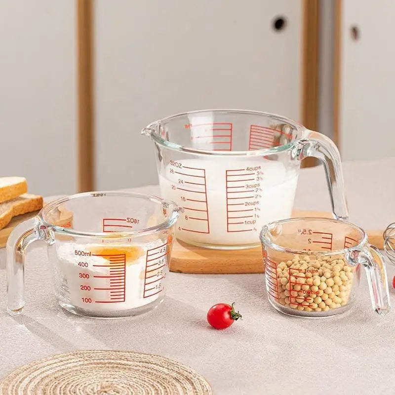 Microwave High Borosilicate Household Glass Measuring Cup Large Capacity Baking Thickened Glass Scale Cups Glass Mixing Bowl