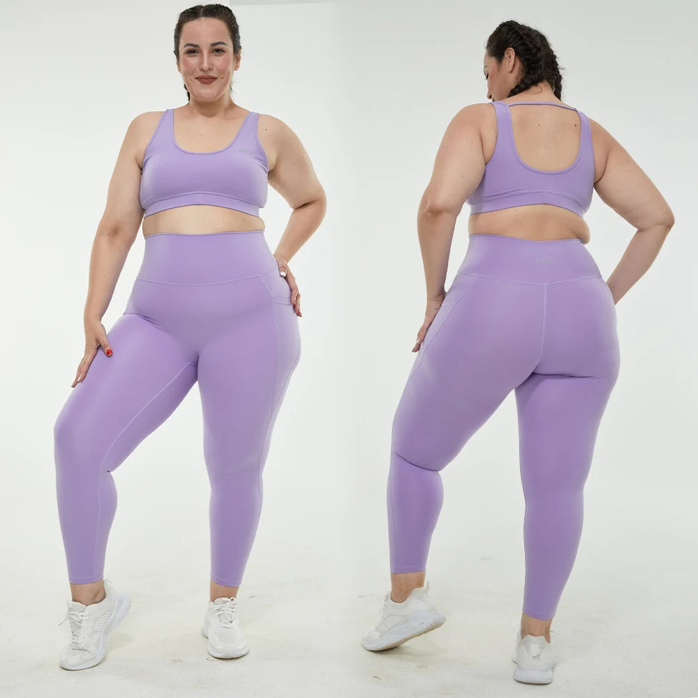 Two Piece XXL Spandex Polyester Gym Clothes XL Yoga Suit Sport Wear Big Size Women Breathable Plus Size Yoga Sets