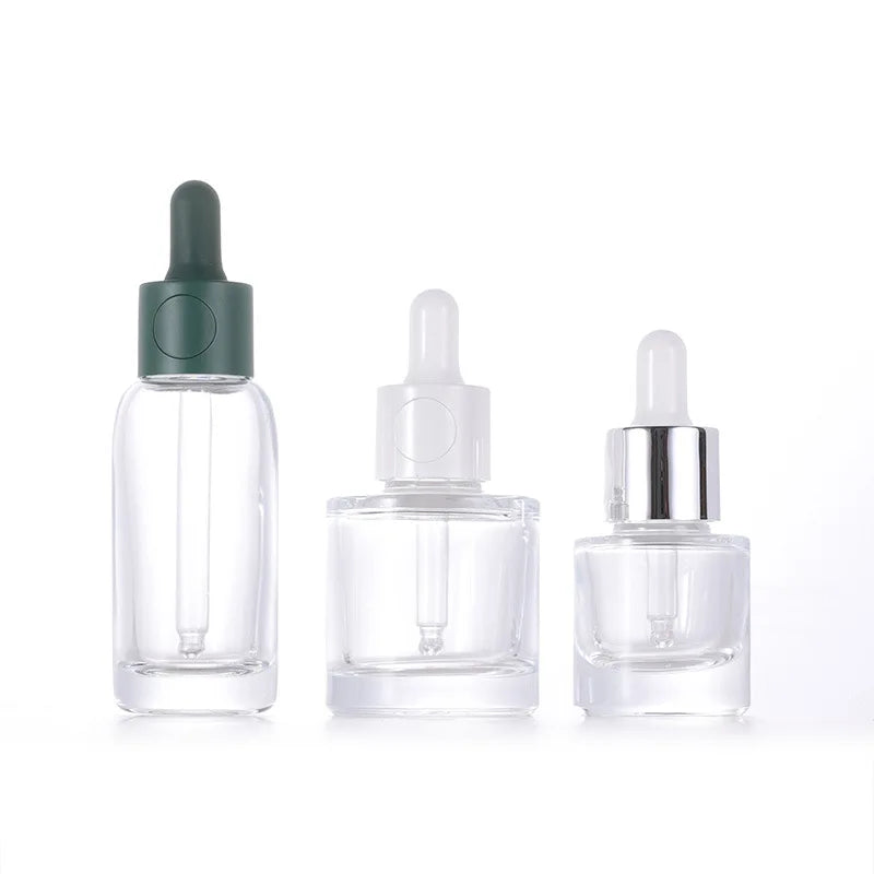 Luxury Pipette Bottle With Dropper Pump for Cosmetic Packaging 15ml 30ml/1oz Custom Serum Eye Essential Oil Glass Bottles