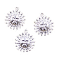 Zinc Alloy Antique Silver Bronze Color Charms Pendant Sun Sunshine Jewelry Making 22x19MM