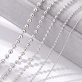 1mm 1.5mm 2mm 3mm Vintage 925 Sterling Silver Italian Ball Bead Chain 16-32inch 925 Italy Sweater Chain Necklace