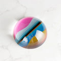 Pretty Custom 80mm Glass Crystal Round Dome Paperweight Colorful Half Ball Paper Weight