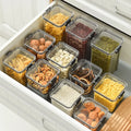 Modern Food Grade Plastic Storage Jar Transparent Moisture-Proof Square Rectangular Herbal Medicine Kitchen Grains Kitchen