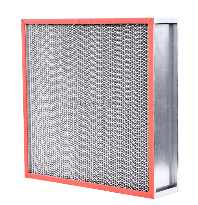 New Clean Room HVAC High Temperature HEPA Air Filter Aluminum Alloy Frame 99.99% Efficiency 250 Max Temp 1000-3000 CFM