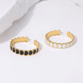 Beimai OEM Ring Sweet and Versatile Gold-plated Heart-shaped Titanium Steel Ring