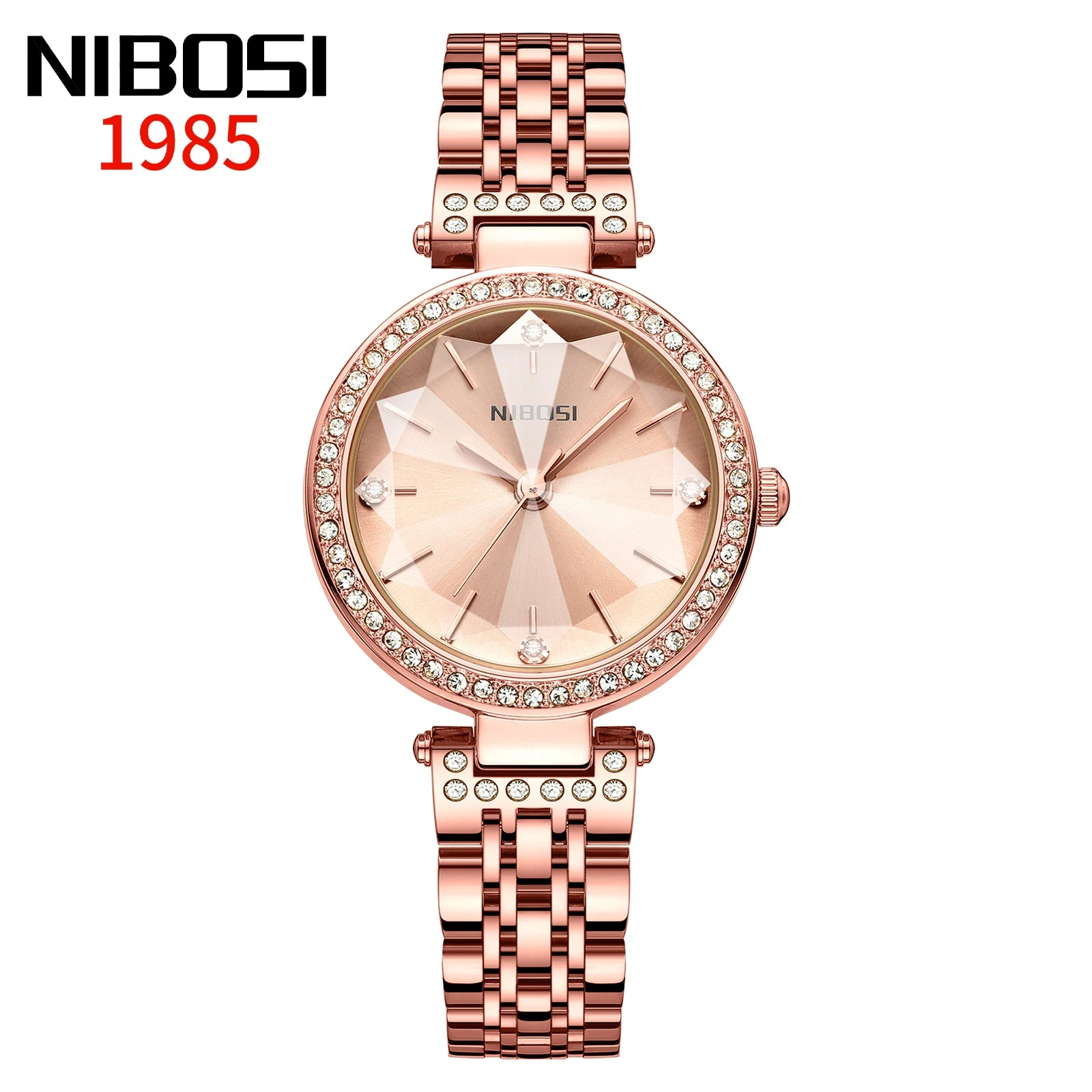NIBOSI 2622 Designer Quartz Women's Watch Shiny Moissanite Montre Clock Wholesale Ladies Watch