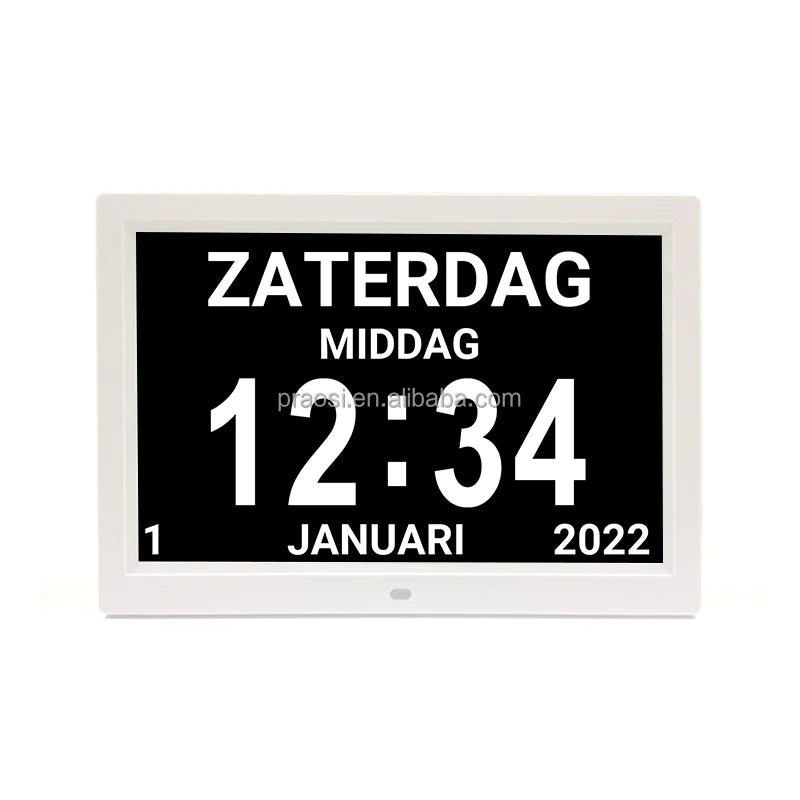 Custom Reminders 24 Alarms Digital Calendar Clock Day Date Clock for Impaired Vision Seniors Dementia Alzheimers' Clock