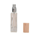 Portable Simplicity Clear Perfume Glass Bottles 5ML 10ML Empty Atomizer Spray Bottles Parfum Refillable Bottle With Bamboo Lid