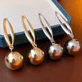 Kaimei New Product Silver Needle Rabbit Punk Gold Drop Earrings Korean Cool Style Personalized Design Ball Geometric Earrings