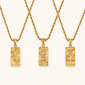 Dingran Wholesale Gold Plated Necklaces Jewelry for Women Tarot Card Necklace Stainless Steel Jewelry