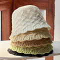 Small Female Han Joker Fisherman Wool Cap Winter Knitting Beanie with Basin and Bows Pattern Beach Wear Camouflage Design