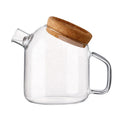 Creative Glass Teapot with Cork on Oblique Tip of Cylindrical Cold Kettle