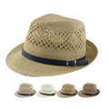 Wholesale Hand Weaving Hollow Strap Paper Straw Fedora Hats