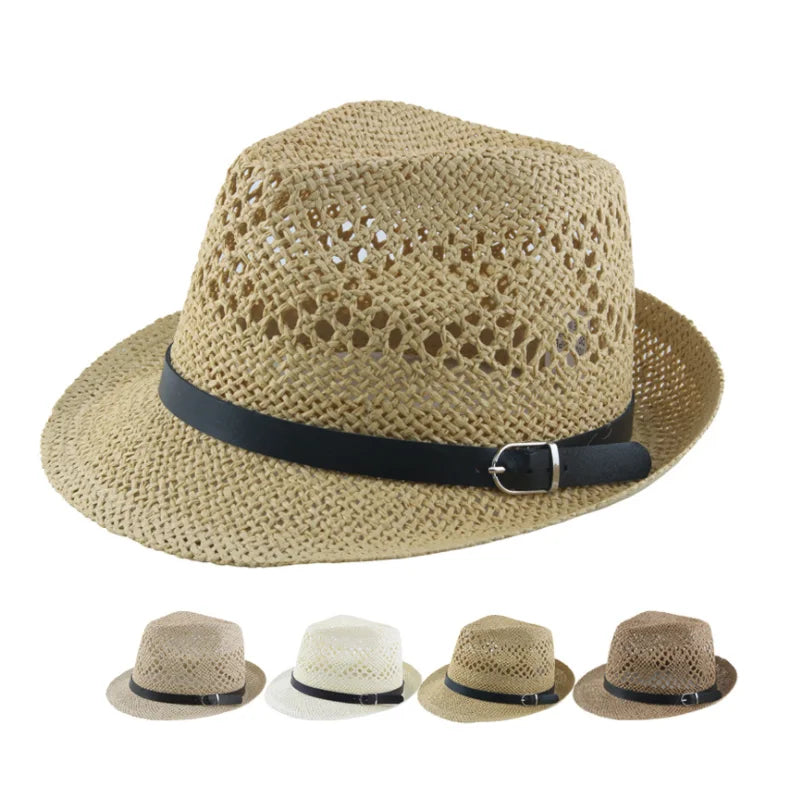 Wholesale Hand Weaving Hollow Strap Paper Straw Fedora Hats