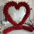 Valentine 2025 Will You Marry Me Proposal Decor White Flowers Red Roses Artificial Flowers Heart Shaped Arch Decoration Wedding