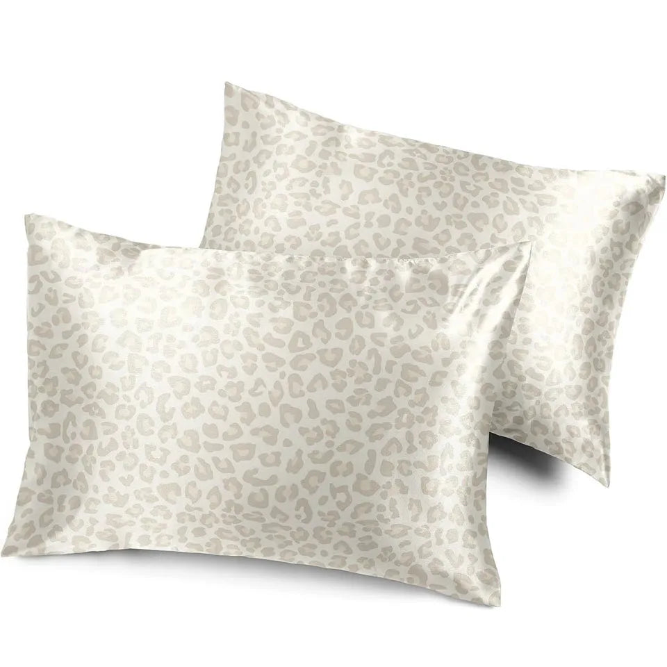 Custom Luxury Soft Silk Pillowcase Skin-Friendly Polyester Satin Cover Animal Geometric Solid Pattern for Hotel Home Decorative