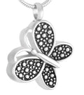 Stainless Steel Christian Cute Butterfly Cremation Urn Memorial Pendant Casket Ashes Necklace Keepsake Jewelry Holder Trendy Pet