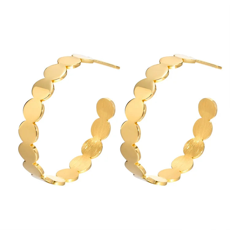 Fashion Fine Jewelry Earring 18k Gold Plated Link Hoop Earrings for Wedding Gift