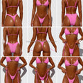 Wholesale Summer Stretchy Beachwear Ladies Fashion OEM Supplier Bikini Multi-color Design Custom Woman Cut Out Triangle Swimwear