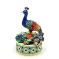 SHINNYGIFTS Hand Painted Beautiful Metal Peacock Trinket Box Modern Style Wedding Favor Keepsake and Jewelry Box