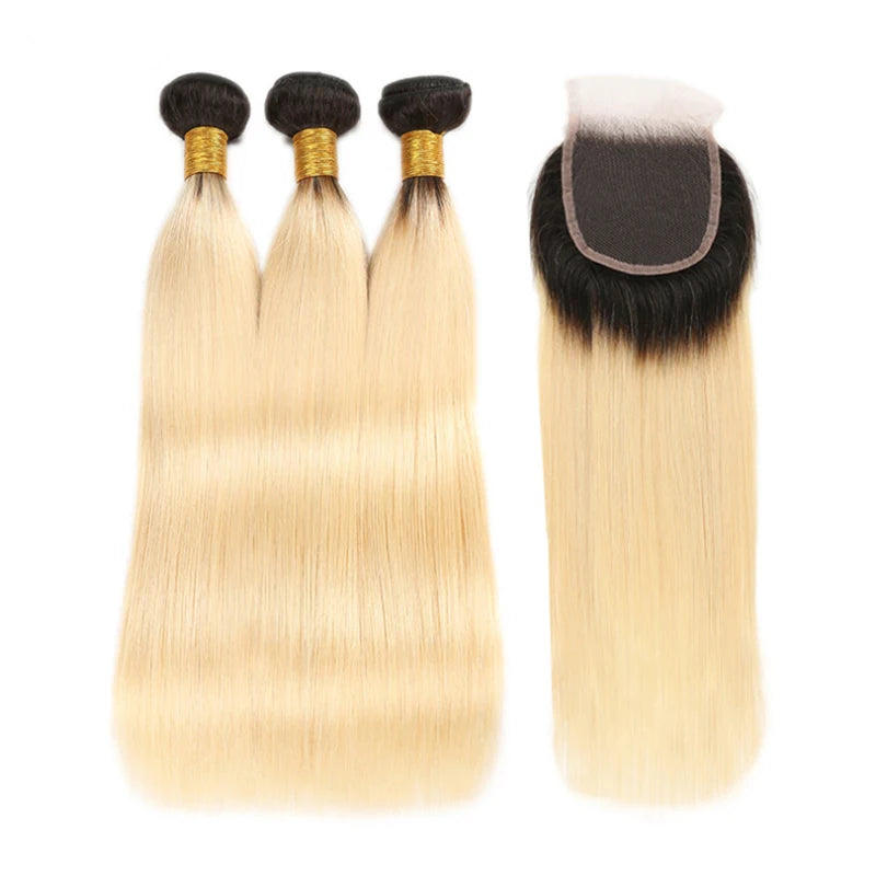 Raw 613 Virgin Human Hair Weave Bundles Vendor Brazilian 100% Raw Unprocessed Human Hair 613 Blonde Hair Bundles With Closure