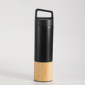 FX Factory 304 Stainless Steel Bamboo Tea Water Bottle Flask Wide Mouth Coffee Cup Bamboo Tumblers With Tea Infuser