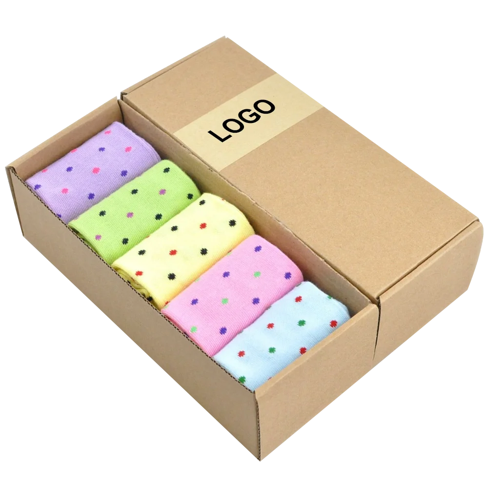 Luxury Rigid Cardboard Lid Sock Packaging Boxes UV Coating Embossing Recyclable Kraft Paper for Men Women Custom Logo Chinese