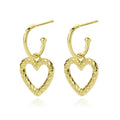 European and American Style Fashion Earrings Silver 925 Gold Plated Women Heart Earrings Drop