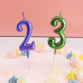 Factory Price Hot Selling Custom Metallic Color Number Birthday Graduation Cake Topper Candles Paraffin Wax Eco-Friendly