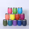 12oz Custom Eco-Friendly Stainless Steel Double Wall Vacuum Insulated Tumbler 12-24hr Thermal Insulation Egg Shaped Stemless