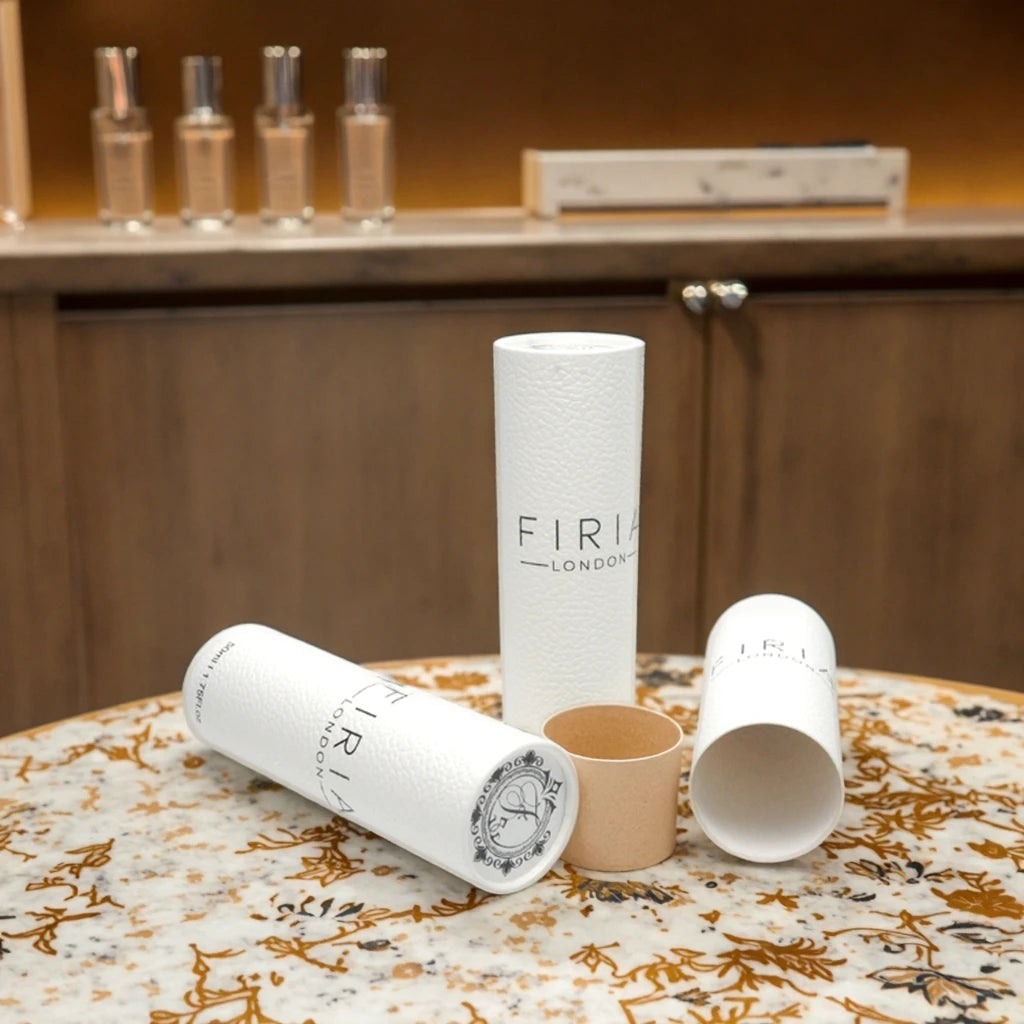 Luxury Recyclable Fashion Paper Gift Tube Custom Logo Printed Round Box with Vanishing Stamping for Candle Packaging
