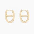 LOZRUNVE 925 Sterling Silver Jewelry Women 18k Gold Plain Oval Hoop Earring