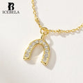 Light Luxury Stylish Chic Fine Jewelry 925 Sterling Silver 18k Gold Plated Zircon Horseshoe Pendant Necklaces for Women